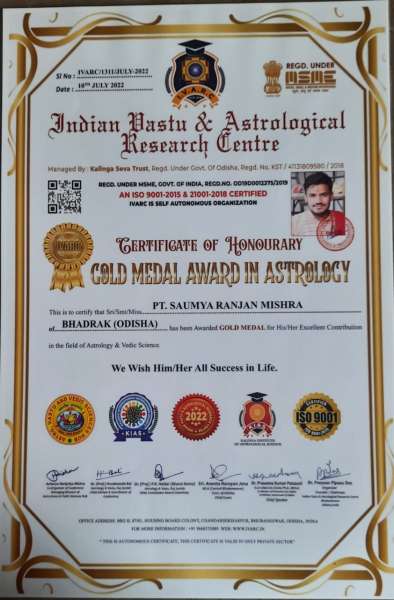 Global Medal Award In Astrology